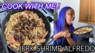 HOW TO MAKE JERK SHRIMP ALFREDO | Ceexrose