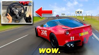 DRIFTING DDE's Ferrari F12! - Forza Horizon 4 | (Steering Wheel + Shifter) gameplay screenshot 2