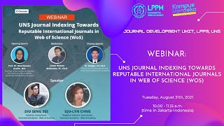 WEBINAR: UNS Journal Indexing Towards Reputable International Journals in Web of Science (WoS)