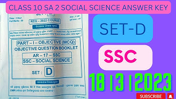 SA2 EXAMINATION 10th CLASS QUESTION ANSWER।। SOCIAL SCIENCE ANSWER KEY।।SSC SA2 ANSWER KEY 2023#SSC