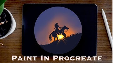 How to Draw Horse and sunset in Procreate Tutorial | Paint with Basic Brushes| The ProArt
