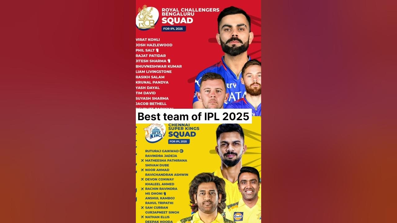 IPL 2025 Best Ki Team IPL 2025 Best Team CSK RCB KKR MI RR 