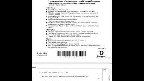 Edexcel P2 International A Level Mathematics November 2019 WMA12/01 Q2a solutions