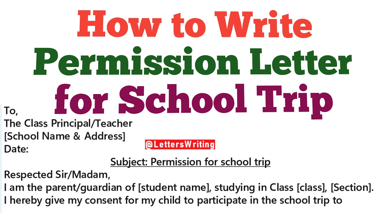 How to Write Permission Letter for School Trip | Permission Letter for School Trip | Letter Writing