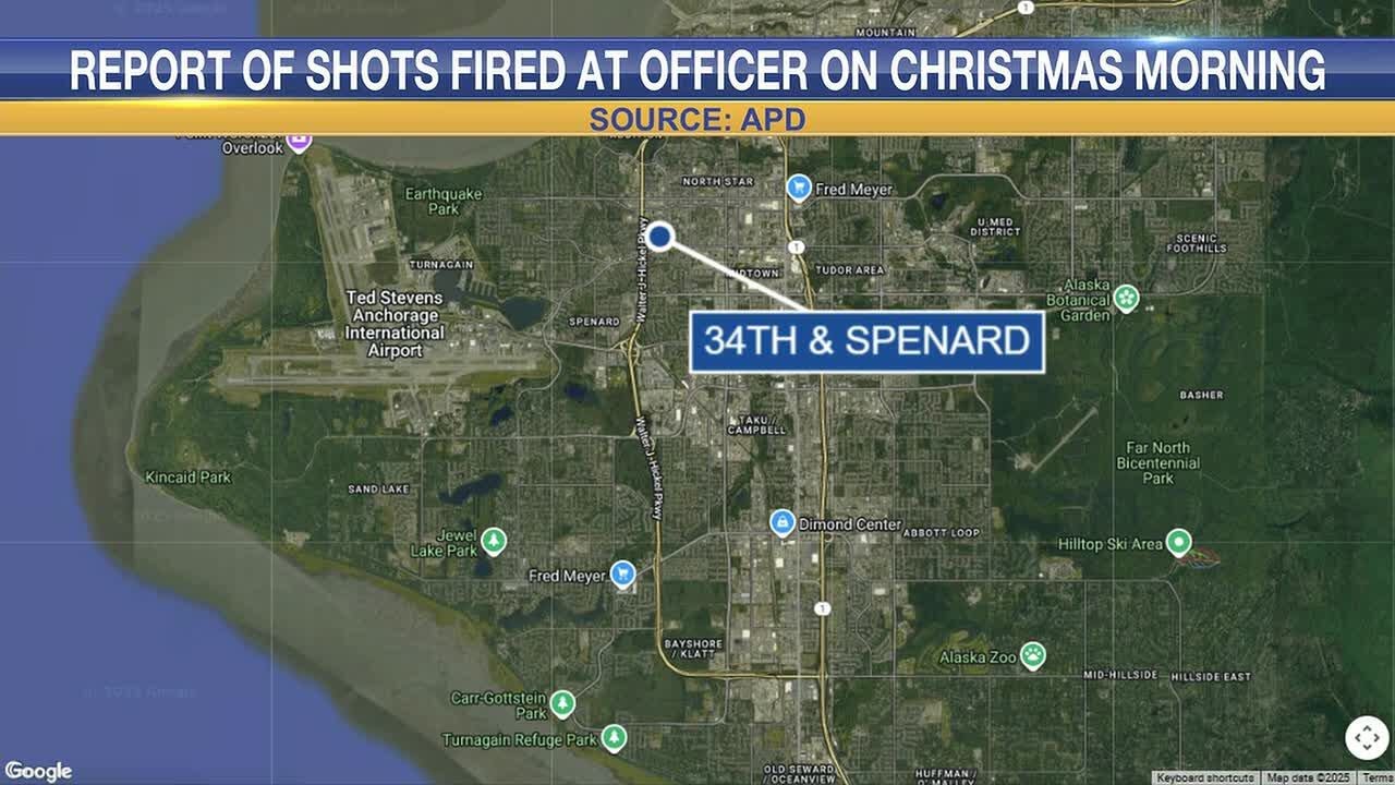 Officer reportedly shot at on Christmas morning near Spenard