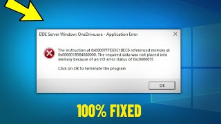 dde server window onedrive.exe application error in windows 10 / 11 - how to fix it ✅