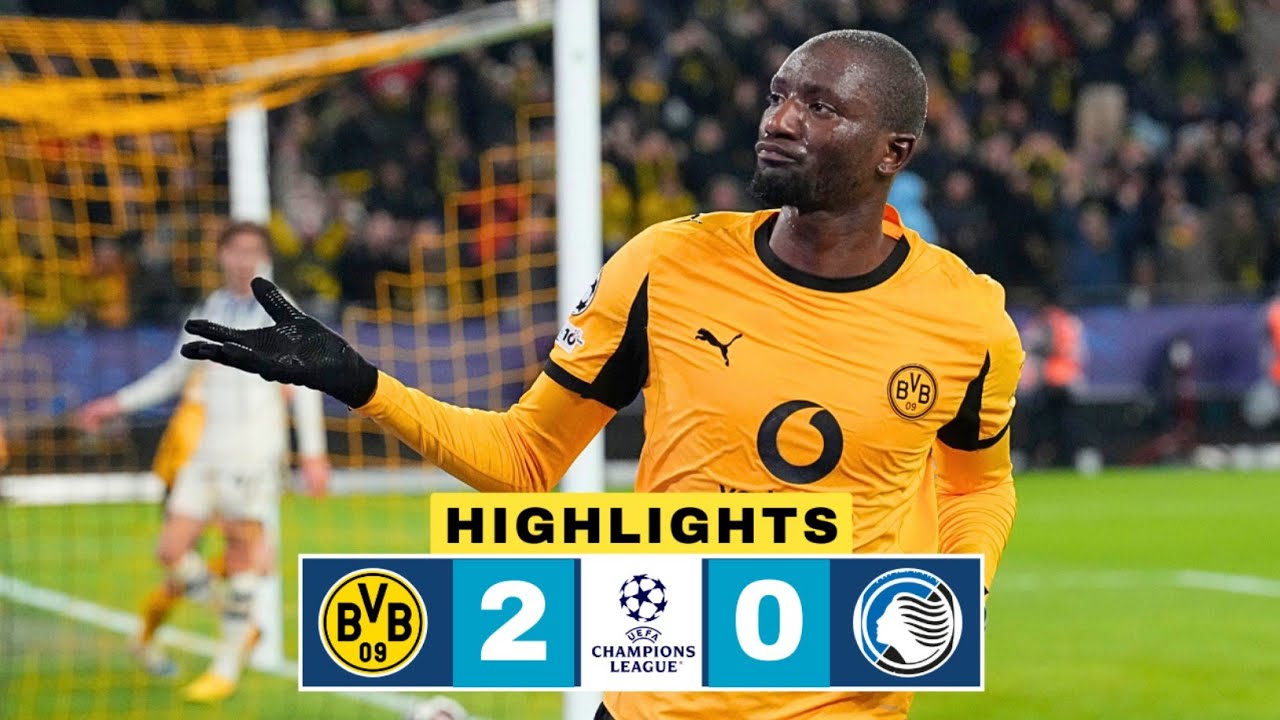 Borussia Dortmund vs Atalanta 2-0 Highlights | Serhou Guirassy Goal | UCL 2025-26 | Maximilian Beier