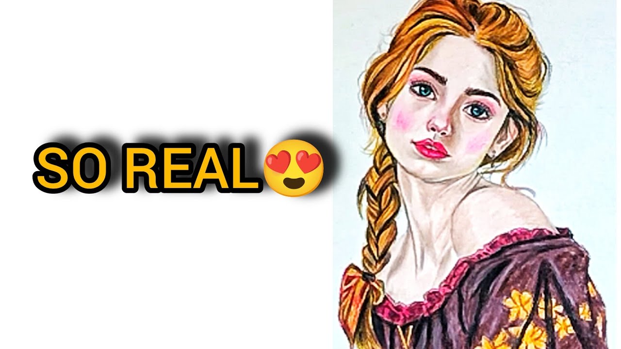 Soft realistic girl drawing | Full video | malayalam 