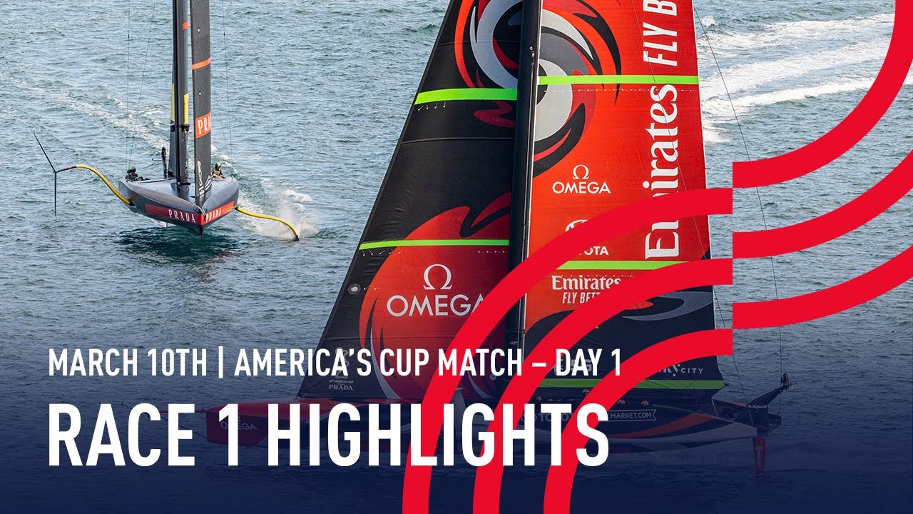 36th America's Cup Race 1 Highlights YouTube