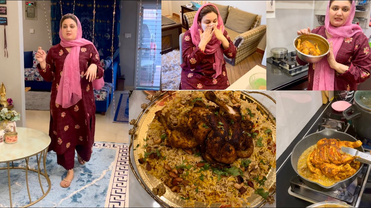 5th Roza ki iftari || Aj apna facial kia || Arabic chicken Mandi Rice ...