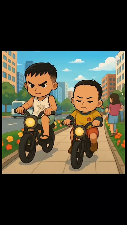 alfa dan idan lumba basikal #music #kartun #cartoon #edit