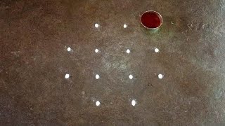 Aadi madham beautiful simpleflower kolam/aadi madham traditional kolam/beginnerrangoli/rgrangoli