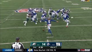 Jamie Gillian “Drop Kick” Punt Vs Eagles | Eagles Vs Giants Week 14