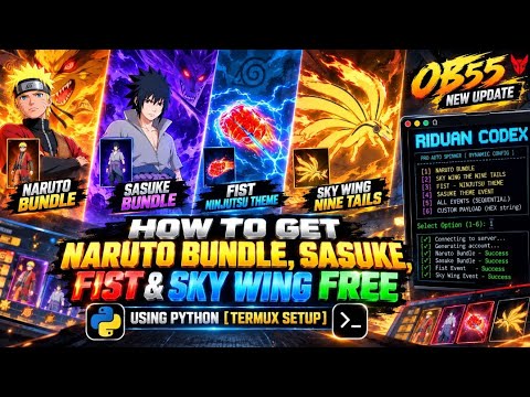 Get Naruto Bundle FREE Using Python 100% Working [Termux Setup] [Sasuke, Fist & Sky Wing]