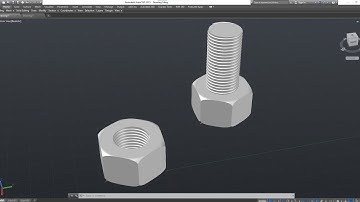Nut and Bolt Design in AutoCAD 3D Tutorial