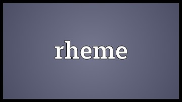 Rheme Meaning