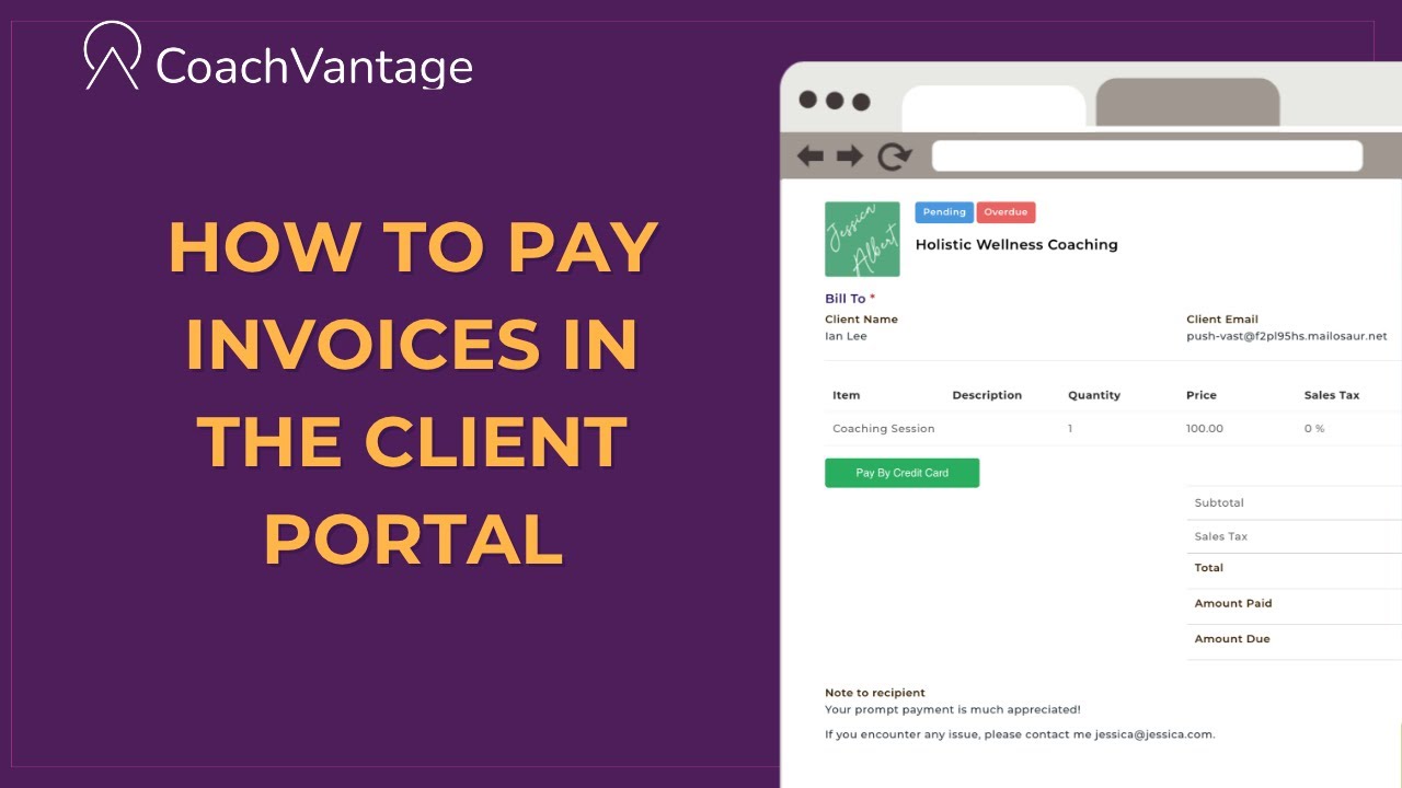 How to Pay Invoices in the Client Portal | CoachVantage Tutorial - YouTube