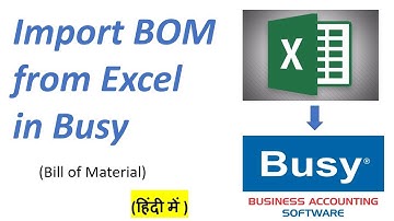 Import BOM from Excel In Busy | Bill of Material | BOM को सीधा Excel से Import करें Busy में