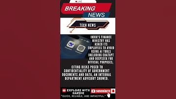 Finance Ministry asks employees to avoid Ai tools like #chatgpt and #deepseek   #ai #bot #finance