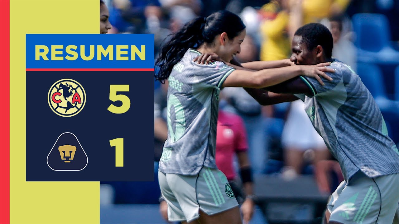 Resumen completo: América 5 vs 1 Pumas | J6, CL26 | ¡HAT-TRICK para Scarlett Camberos en el Clásico!