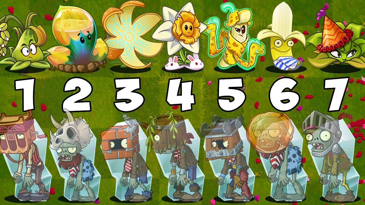 PvZ 2 Challenge - All Plants Power Up vs 35 Frozen Random Team Zombies ...