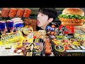 ASMR MUKBANG | 편의점 직접 만든 불닭볶음면 짜파게티 김밥 디저트 먹방 &amp; 레시피 FIRE NOODLES HOTDOG EATING