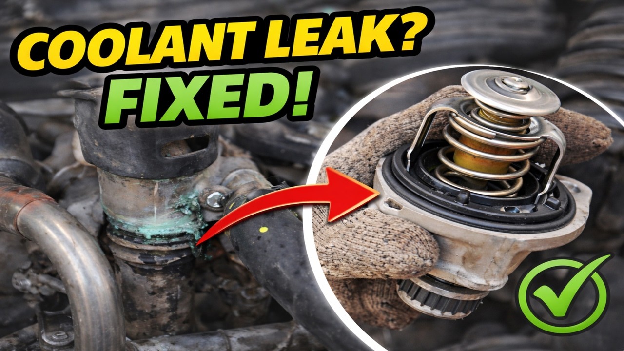 Coolant Leak Fix | Replace Radiator Hose + Thermostat | Full Coolant