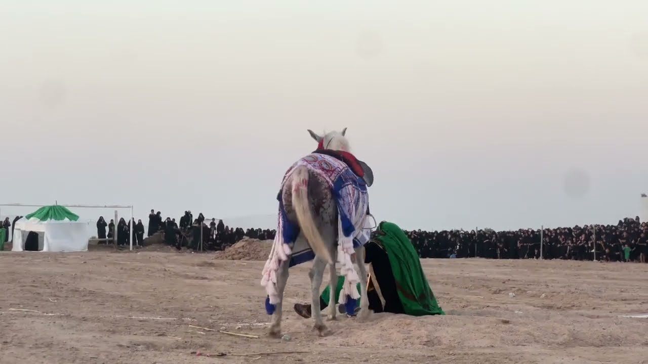 مشهد استشهاد الامام الحسين بن علي (ع) وحرق الخيام مشهد مؤثر /تشابية واقعة الطف ناحية النشوة -المركز