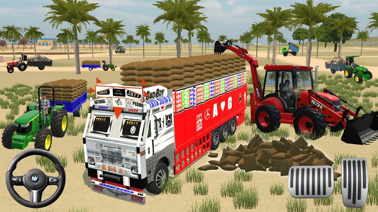 DRIVE JCB  // UNLOADED BORI LOADED ON PANJABI TRUCK // JONDHER TRACTOR IN 3D GAME