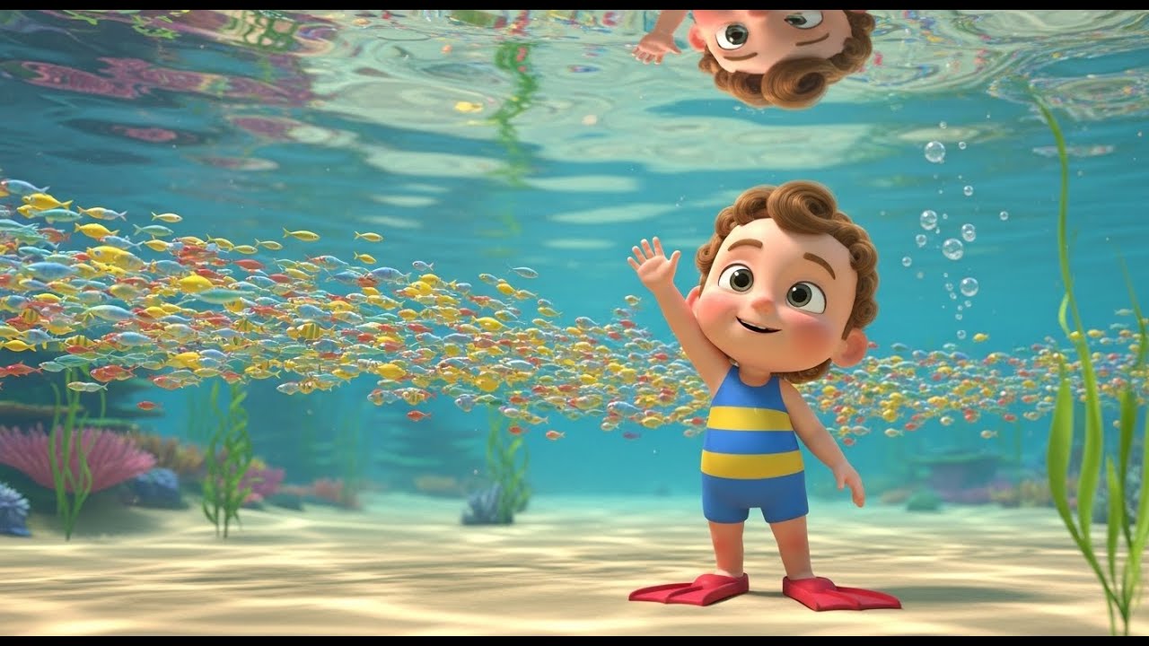 Tiny Fish Swim Swim Swim | Fun Water Song | Toddler Sing Along
