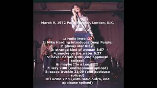 Deep Purple Live March 9, 1972 Paris TheaterLondon, U.K.