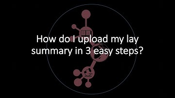 How to upload your lay summary in 3 easy steps!
