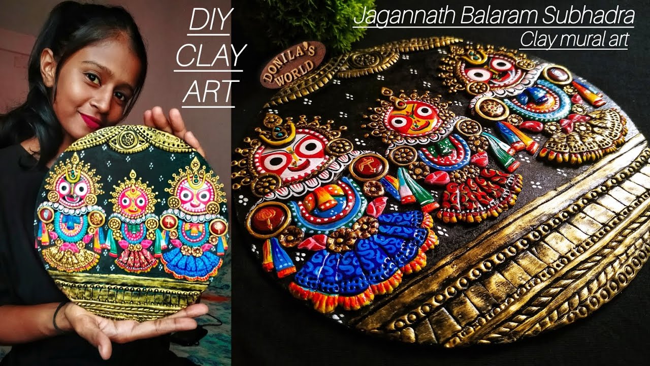 DIY CLAY ART | RATHYATRA SPECIAL CLAY ART | JAGANNATH BALARAM SUBHADRA CLAY MURAL