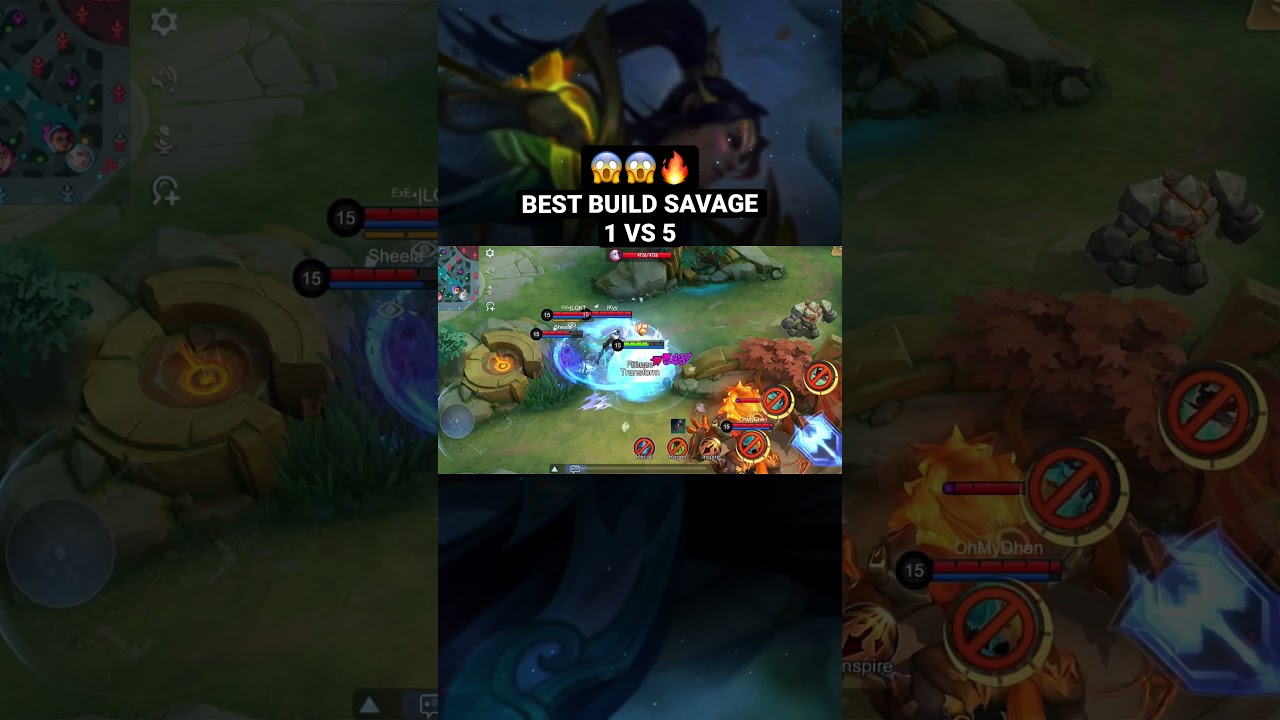 THE REALL SAVAGE 1 VS 5, Build super damage🔥 