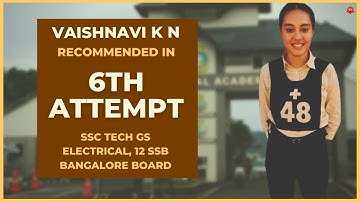 Vaishnavi K N Recommended in her 6th Attempt | Indian Navy SSC Tech