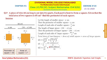 Online Lesson # 10MathematicsJC    Solving Quadratic Equations By Factorisation,  by Zahid Hussain