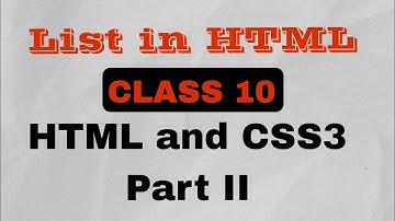 List in HTML - HTML and CSS3 Part II Explanation