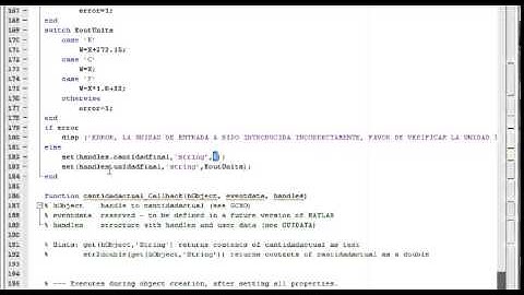 PROGRAMA CONVERSOR DE UNIDADES EN MATLAB