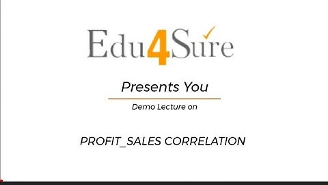 Excel Profit Sales Correlation | Edu4Sure