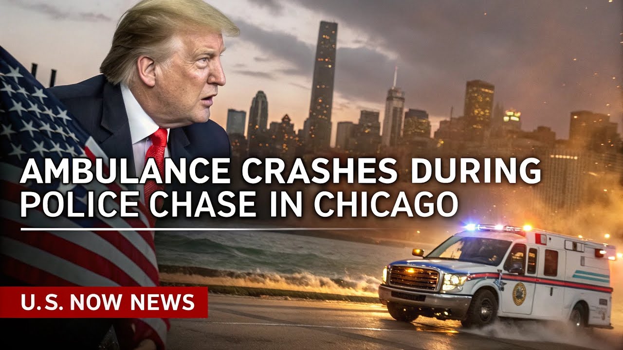 WATCH: Stolen Ambulance Crashes During High-Speed Police Chase in Chicago | US Now News