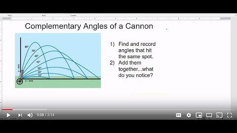 Complementary Angles for Projectiles