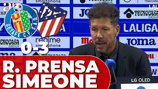 SIMEONE, RUEDA PRENSA completa GETAFE 0 ATLÉTICO 3 hoy