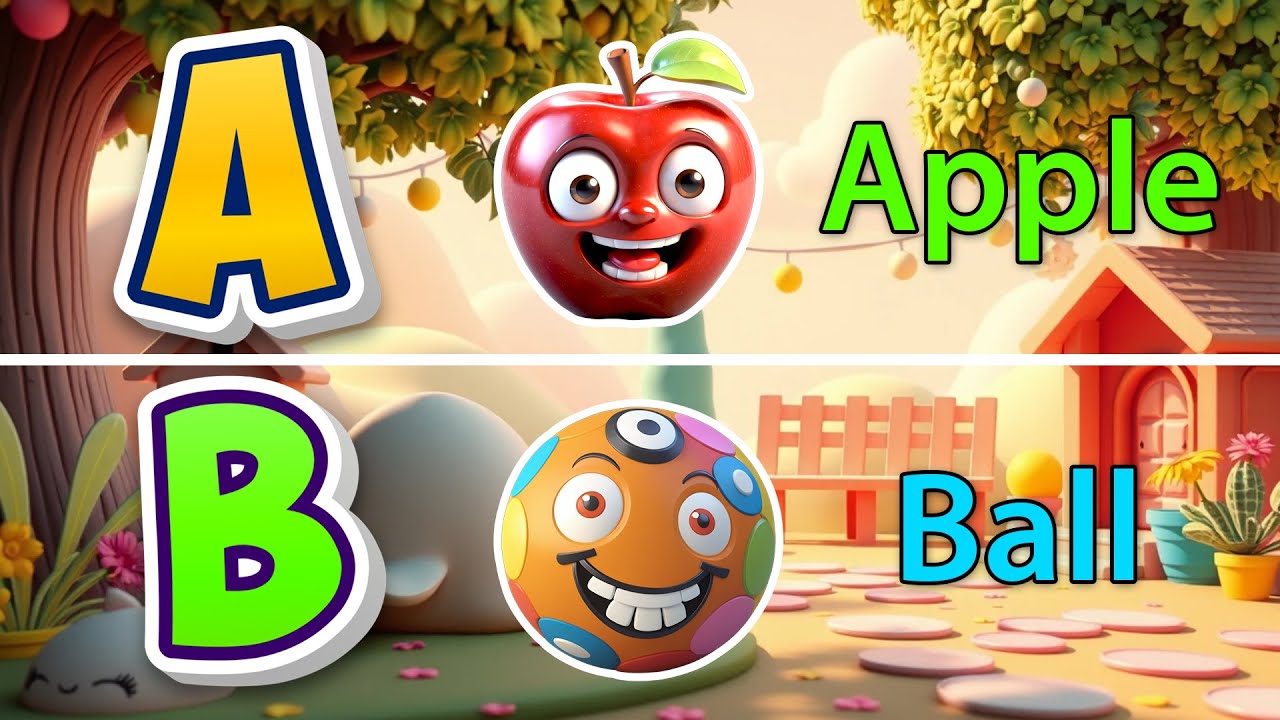 A is for Apple A B C | Fun ABC Alphabet Song for Kids | Learn A to Z ...