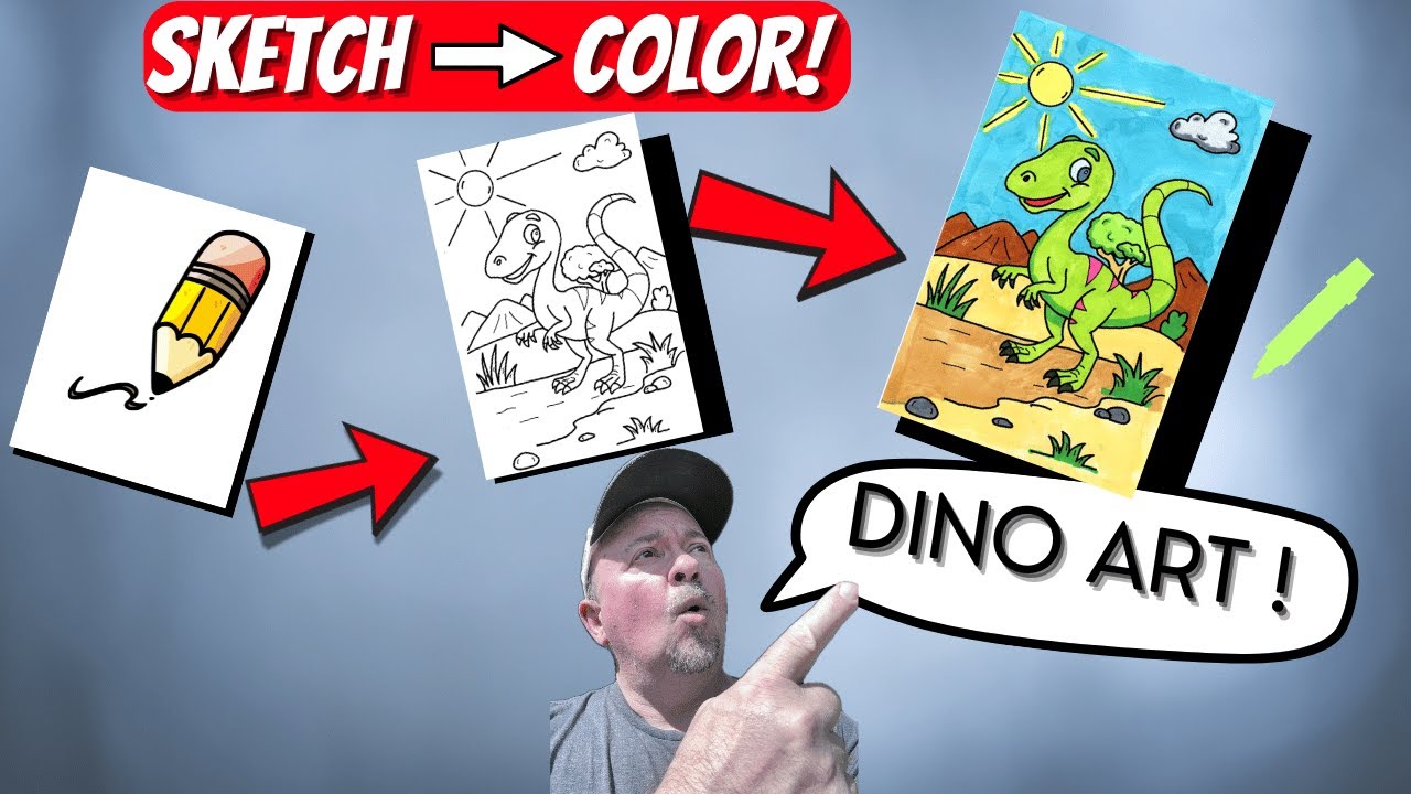 Is This the Smallest Dino? From Sketch to Color | Compsognathus Art