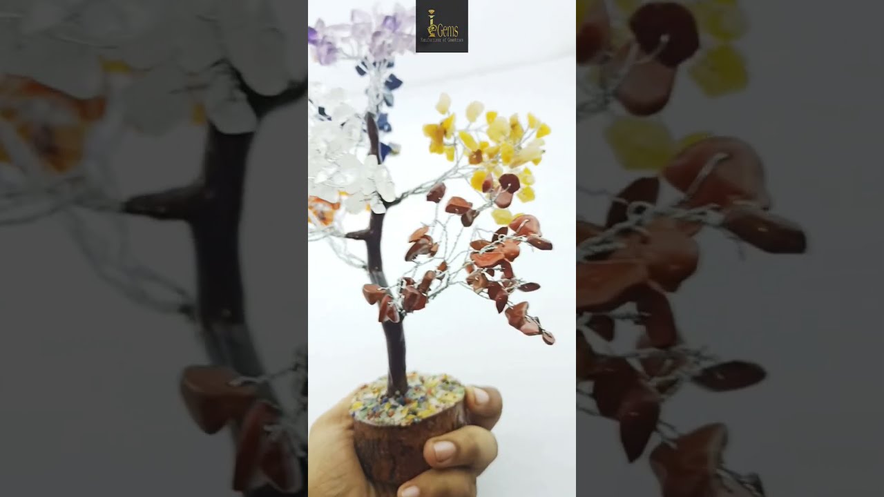 Tree of Life/Feng shui Gemstone Tree, 7 Chakras Tree, 7 types polished Free form chunks/Beads tree.