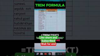 Excel Tips &amp; Tricks | How to Use TRIM Formula in Excel How to Use TRIM Function in Excel #excel