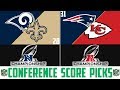 NFL Conference Championship SCORE PREDICTIONS - NFL Picks Against the Spread (Playoff Picks 2019)