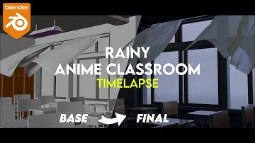 Creating a COZY ANIME CLASSROOM In Blender!! | Timelapse