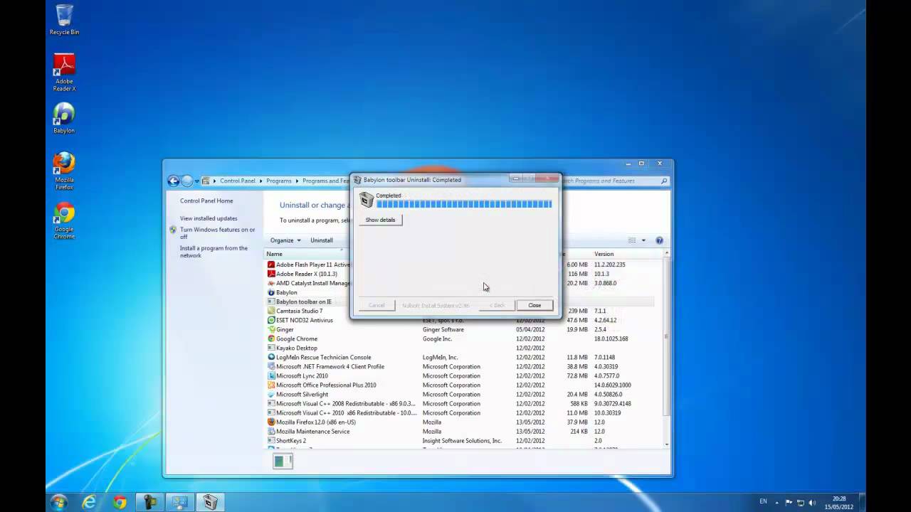 IE Toolbar Uninstall