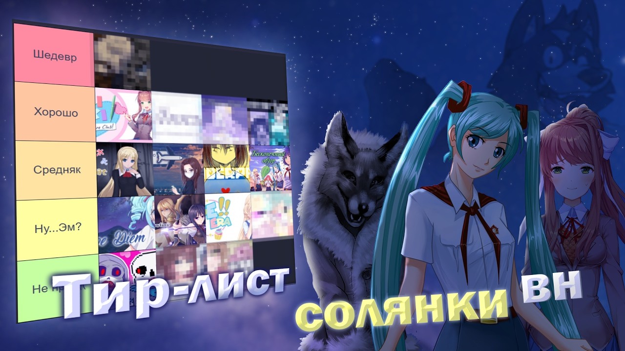 Тир-лист пройденных визуальных новелл - 1 часть.